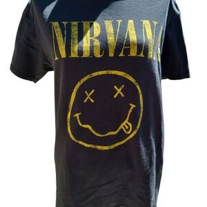 Nirvana Black T-Shirt with Yellow Logo